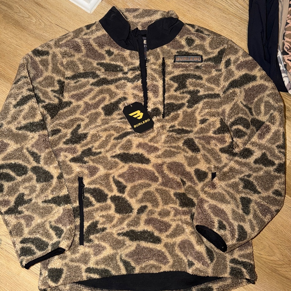 Burlebo Tan and Brown Fleece Jacket